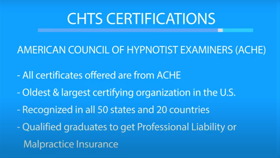 CHTS Certifications - ACHE