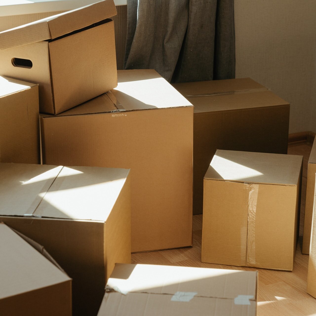 boxes in sunlight
